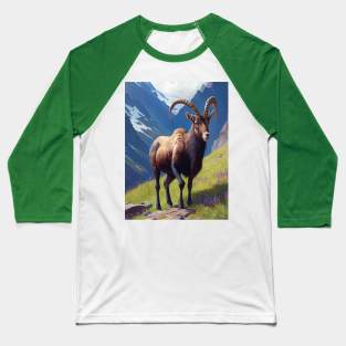 Siberian ibex Oil paint Baseball T-Shirt
